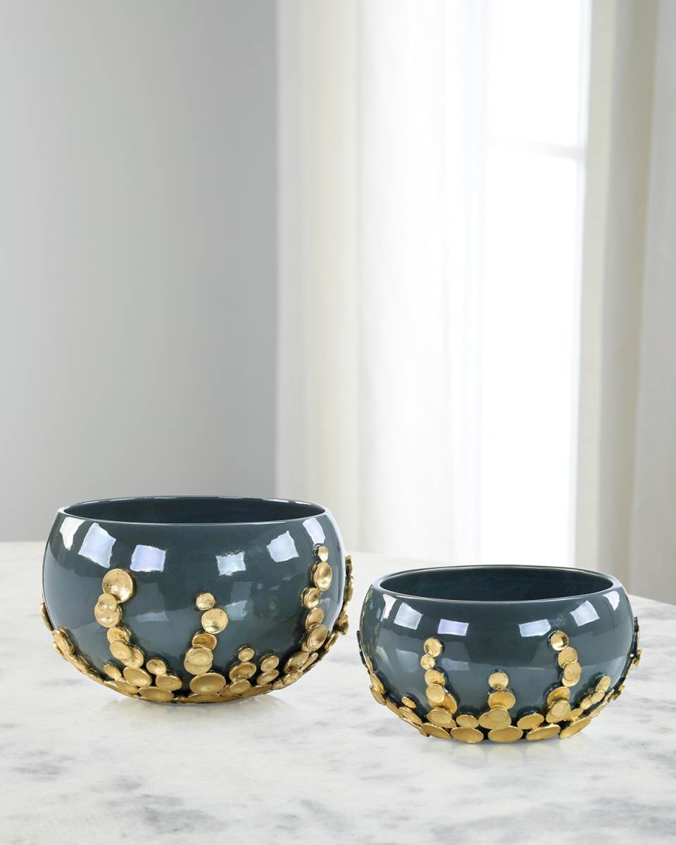 Golden Disc Bowls, Set of 2